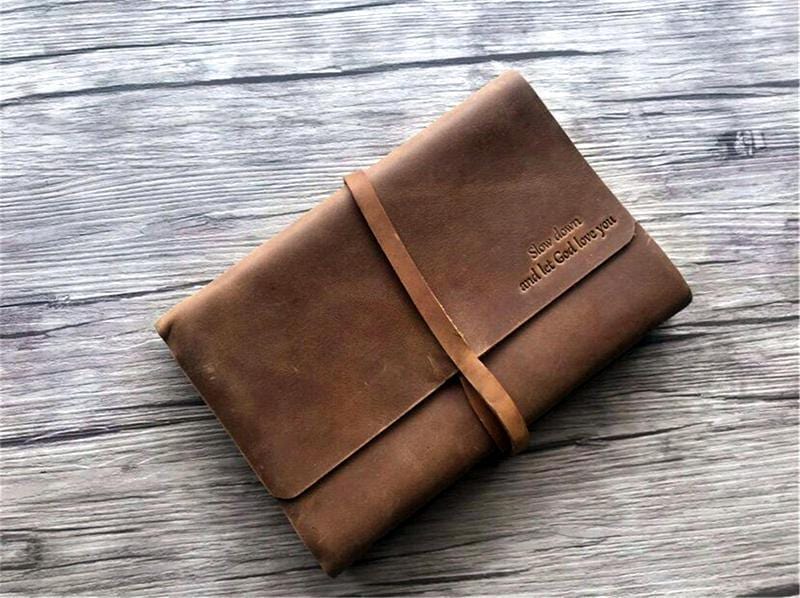 Engraved Leather Christmas Memories Book Album