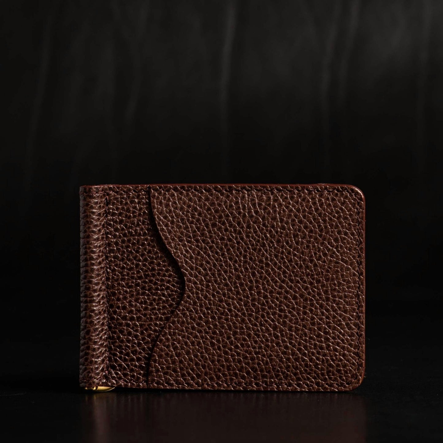 The Pinnacle Wallet - Cognac Slim Money Clip Pebble Grain Leather Wallet