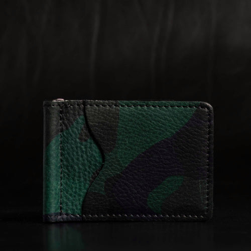 The Pinnacle Wallet - Limited Edition Camo Slim Money Clip Pebble Grain Leather Wallet