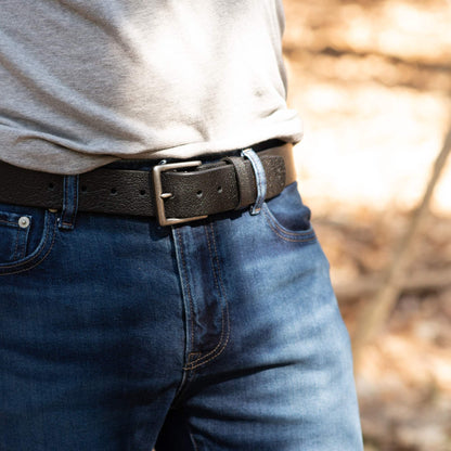 The Maverick Belt - Extra Thick 100% American Pebble Grain Bison Leather Belt
