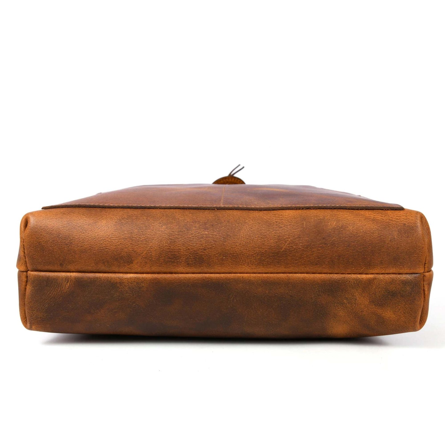 Tolredo - Cognac Leather Tote Bag with Leather Closure