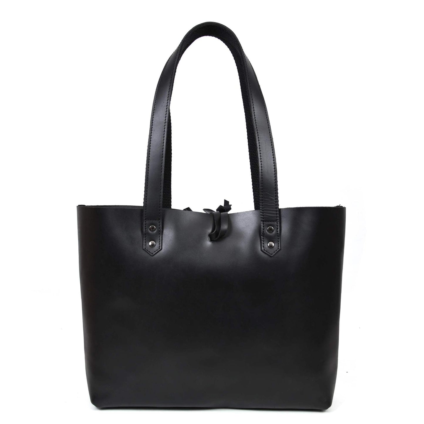 Tolredo - Black Leather Tote Bag with Leather Closure