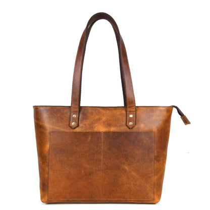 Classic Brown Leather Tote Bag
