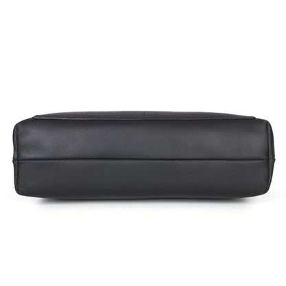 Classic Black Leather Tote Bag