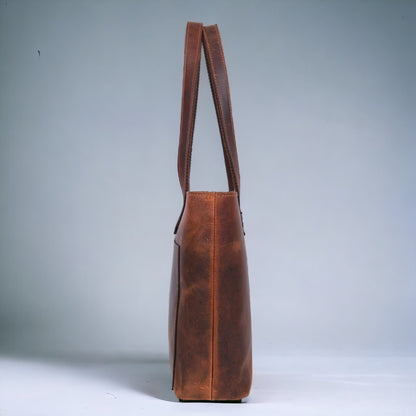 Classic Brown Leather Tote Bag