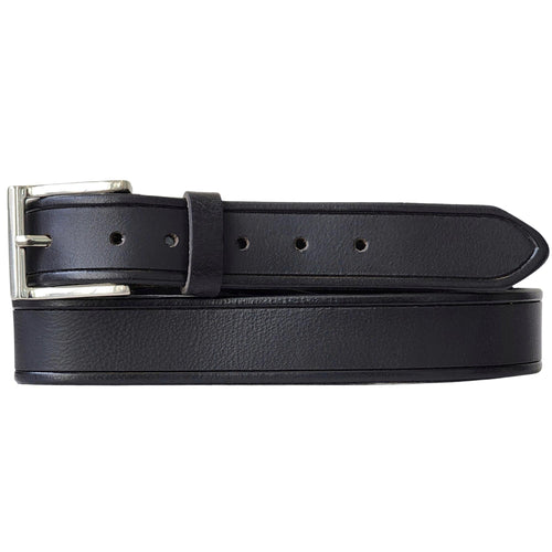 The Obelisk Belt - Black Edge Pipe Full-Grain Leather Belt