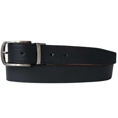 The Harvey Dent Belt - Reversible Stitched Full-Grain Pebbled Leather Belt
