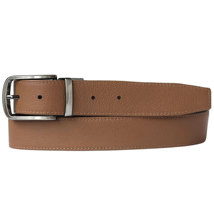 The Harvey Dent Belt - Reversible Stitched Full-Grain Pebbled Leather Belt