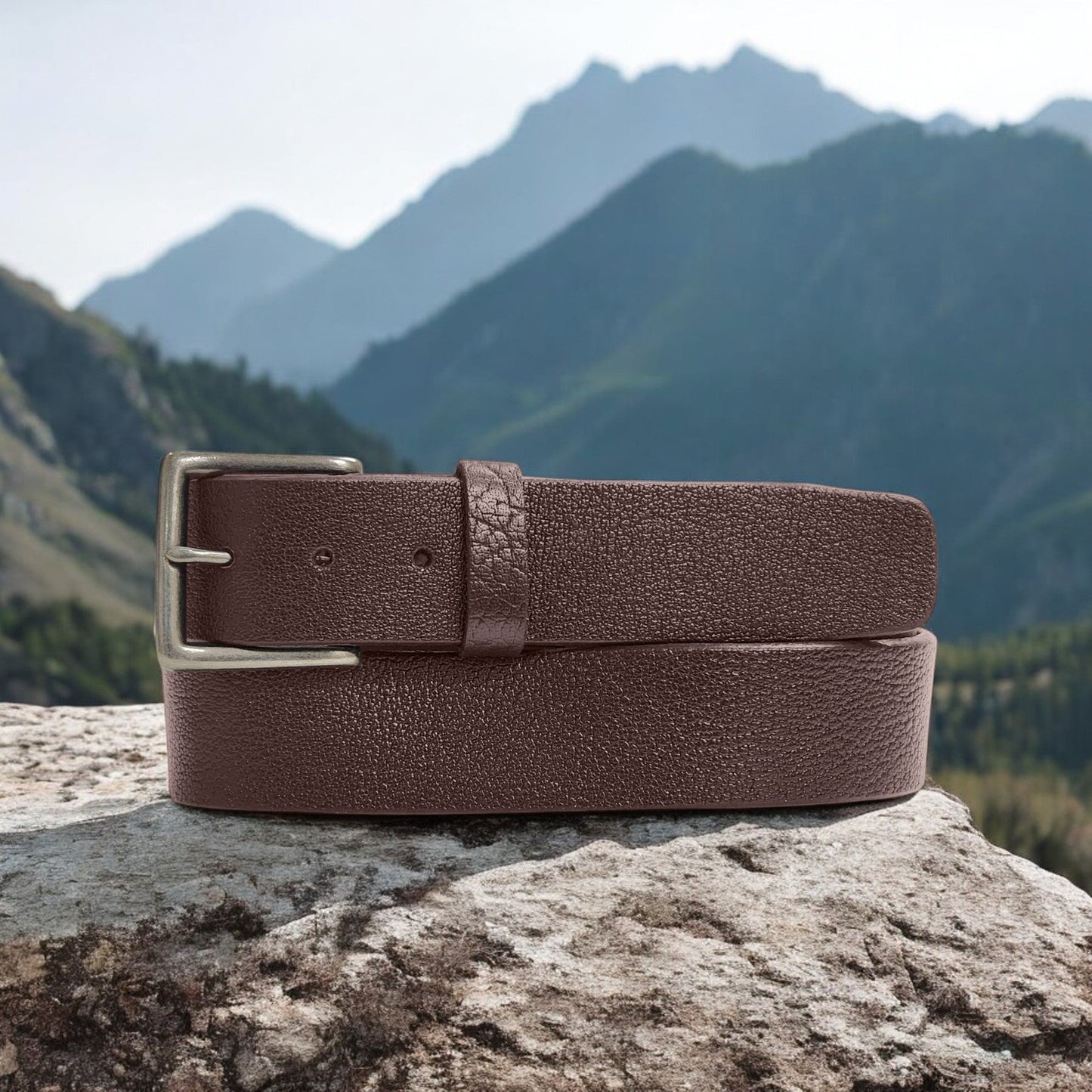 The Maverick Belt - Extra Thick 100% American Pebble Grain Bison Leather Belt