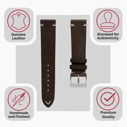 Vintage Cavallo Horse Leather Watch Strap - Cacao