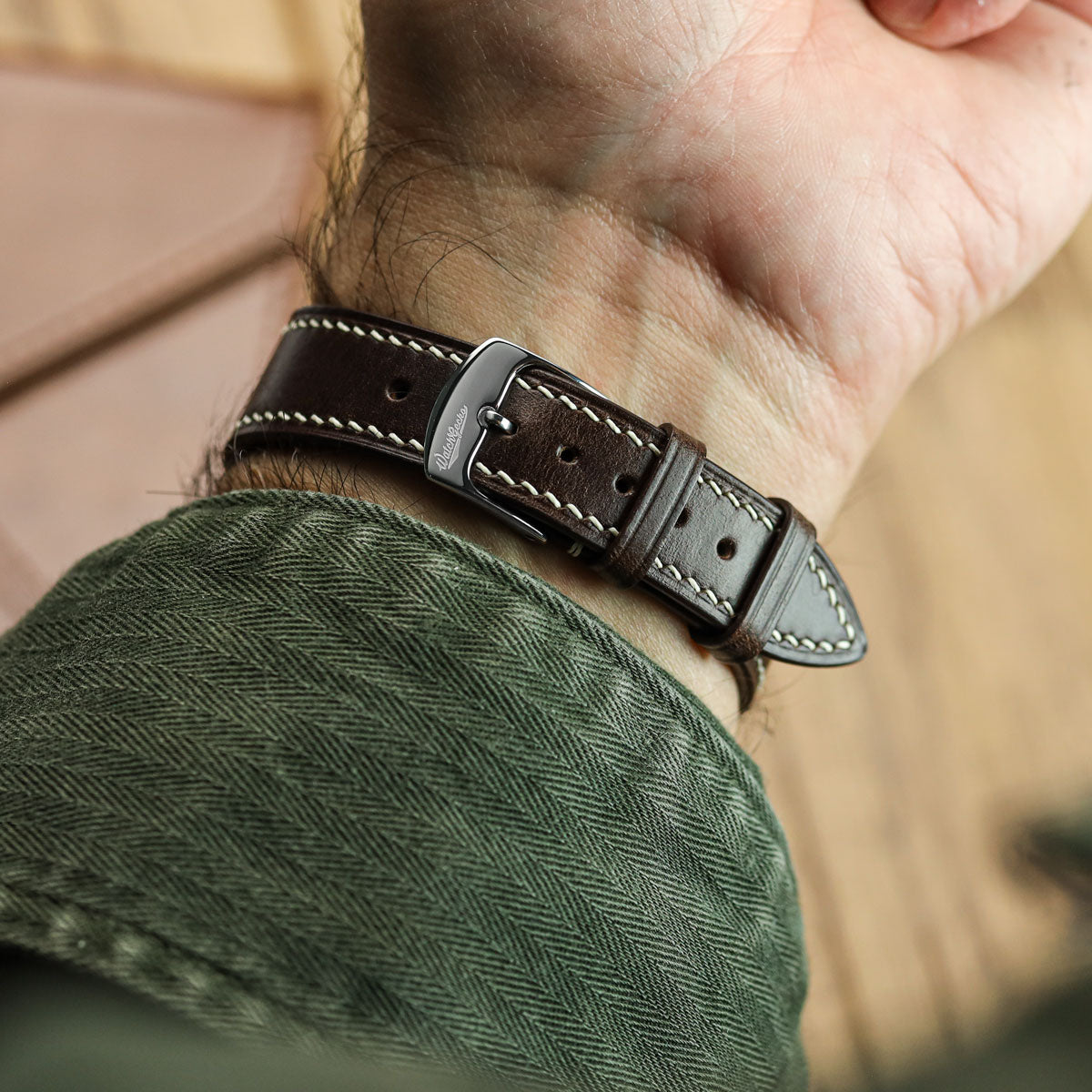 Genuine Horween Chromexcel® Hand-Stitched Watch Strap - Light Brown