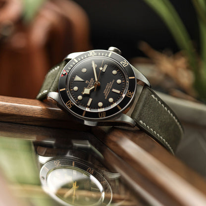 Bourton Hand-Stitched Genuine Italian Leather Watch Strap - Ash Green