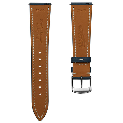 Bourton Hand-Stitched Genuine Italian Leather Watch Strap - Dark Blue
