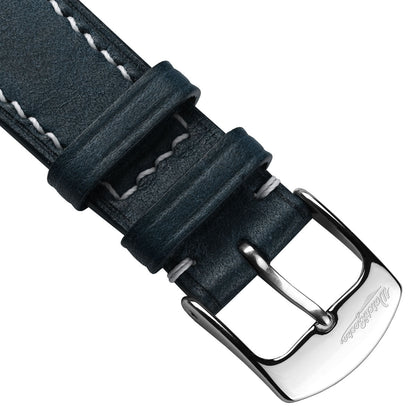 Bourton Hand-Stitched Genuine Italian Leather Watch Strap - Dark Blue