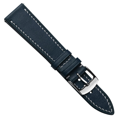 Bourton Hand-Stitched Genuine Italian Leather Watch Strap - Dark Blue