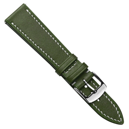 Bourton Hand-Stitched Genuine Italian Leather Watch Strap - Earth Green