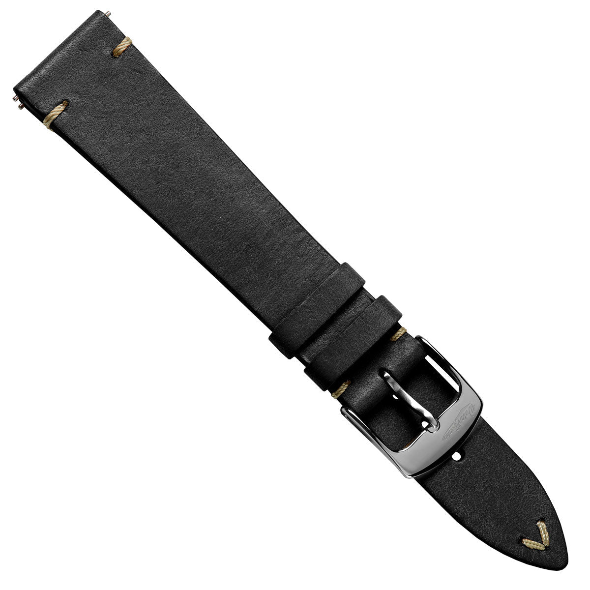 Badalassi Carlo Pueblo V-Stitch Genuine Italian Leather Watch Strap - Black