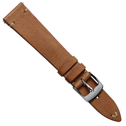 Badalassi Carlo Pueblo V-Stitch Genuine Italian Leather Watch Strap - Light Brown