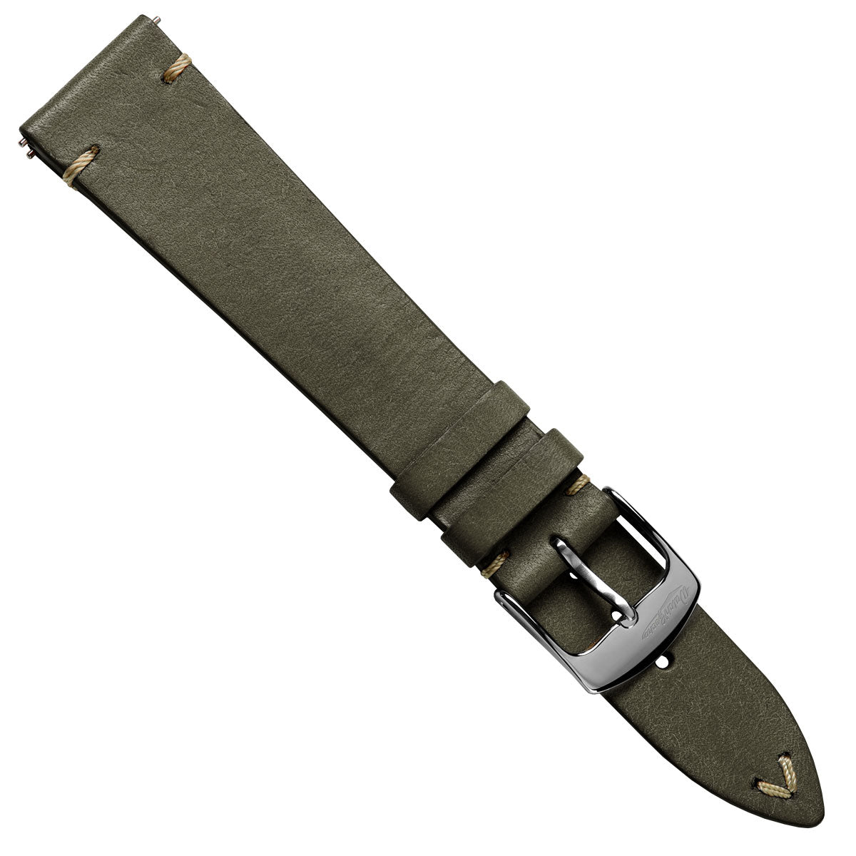 Badalassi Carlo Pueblo V-Stitch Genuine Italian Leather Watch Strap - Ash Green