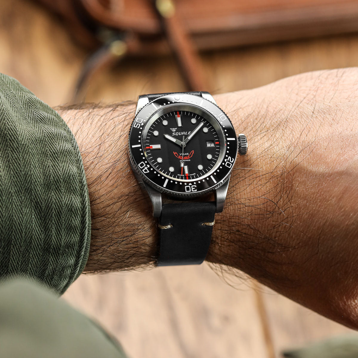 Cromford Horween Shell Cordovan Leather Watch Strap - Black