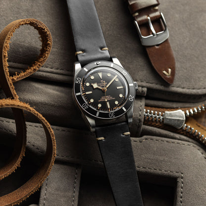 Cromford Horween Shell Cordovan Leather Watch Strap - Black