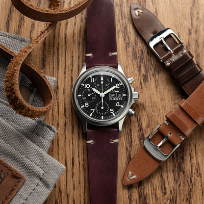 Cromford Horween Shell Cordovan Leather Watch Strap - Bordeaux