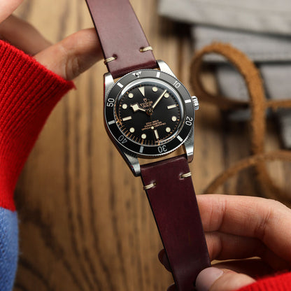 Cromford Horween Shell Cordovan Leather Watch Strap - Bordeaux