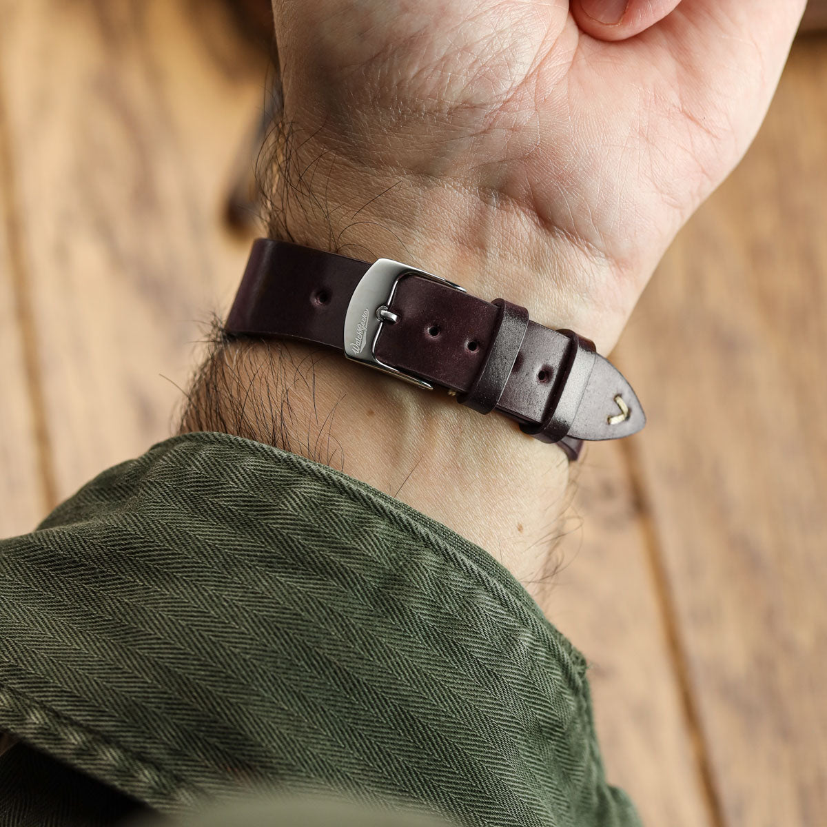 Cromford Horween Shell Cordovan Leather Watch Strap - Bordeaux