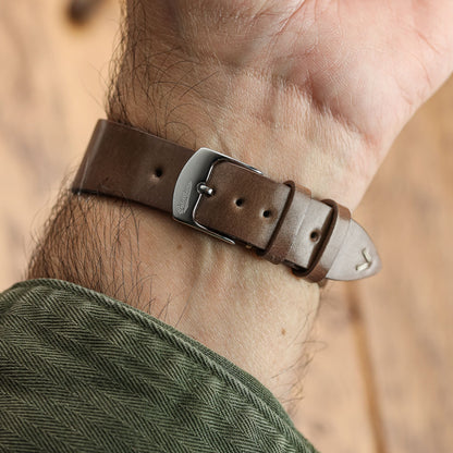 Bracelet Montre en Cuir Shell Cordovan Cromford Horween - Marron Moyen