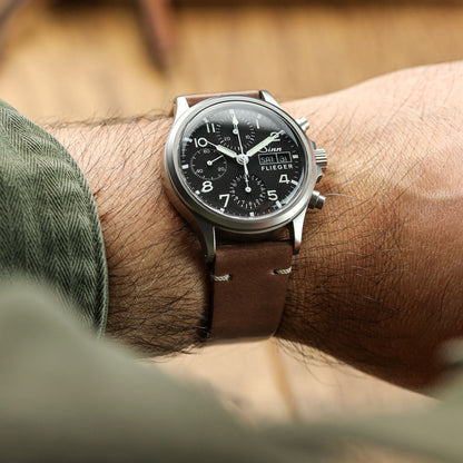 Bracelet Montre en Cuir Shell Cordovan Cromford Horween - Marron Moyen