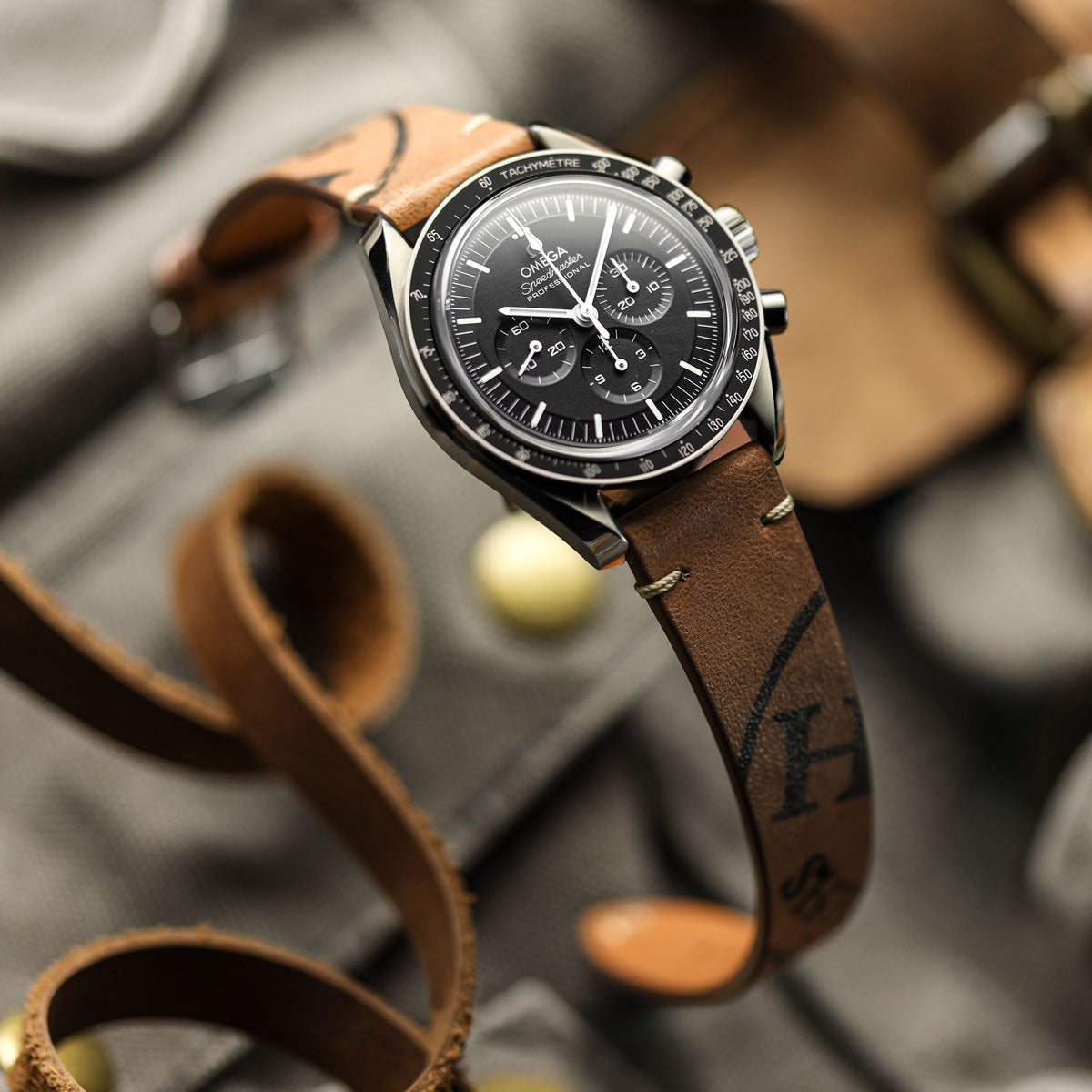 Newham Inverted Horween Shell Cordovan Watch Strap - Russet Brown