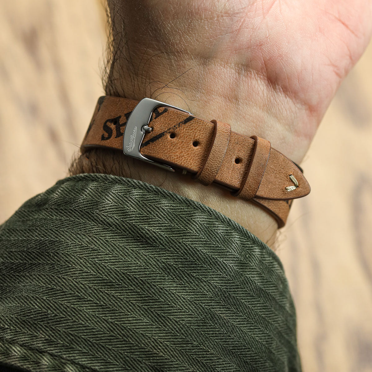 Newham Inverted Horween Shell Cordovan Watch Strap - Russet Brown