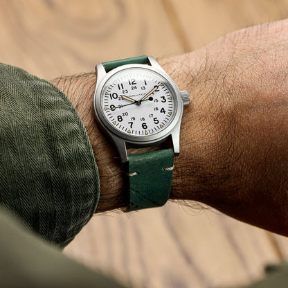 Newham Inverted Horween Shell Cordovan Watch Strap - Hunter Green