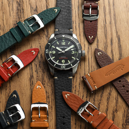 Badalassi Carlo Minerva Box Genuine Leather Watch Strap - Chocolate Brown