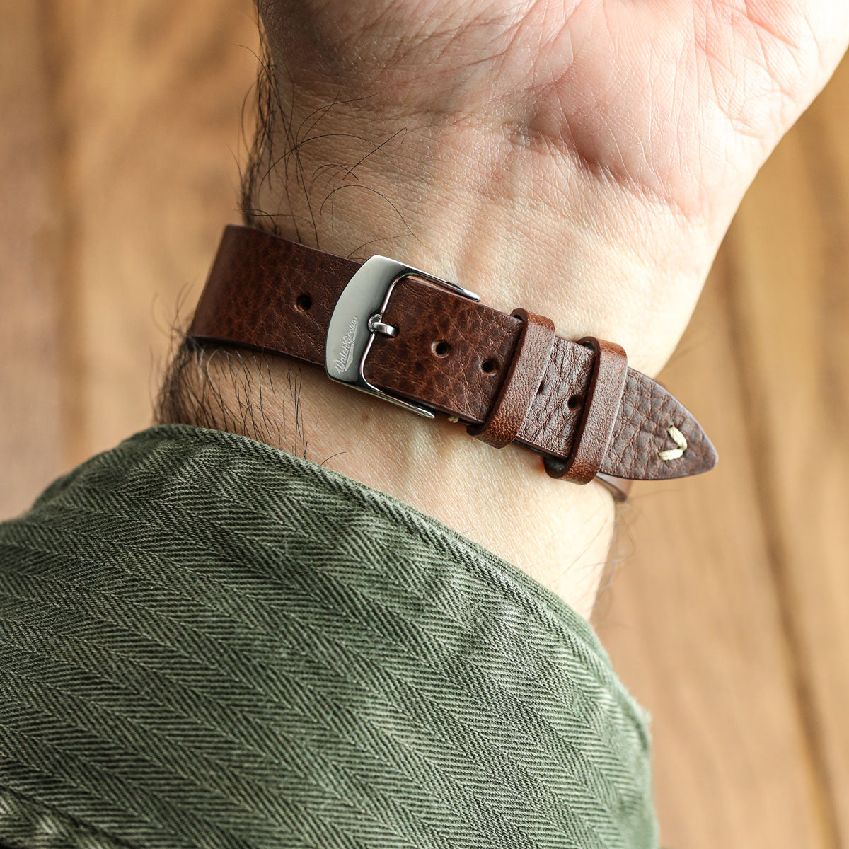 Badalassi Carlo Minerva Box Genuine Leather Watch Strap - Chocolate Brown