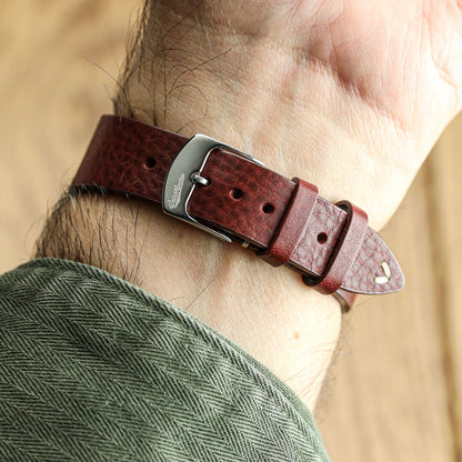 Badalassi Carlo Minerva Box Genuine Leather Watch Strap - Chestnut Brown