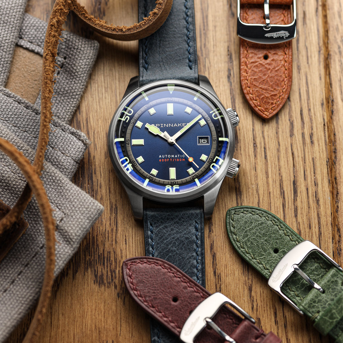 Ravello Langunt Tuscan Leather Watch Strap - Elegant Green Design