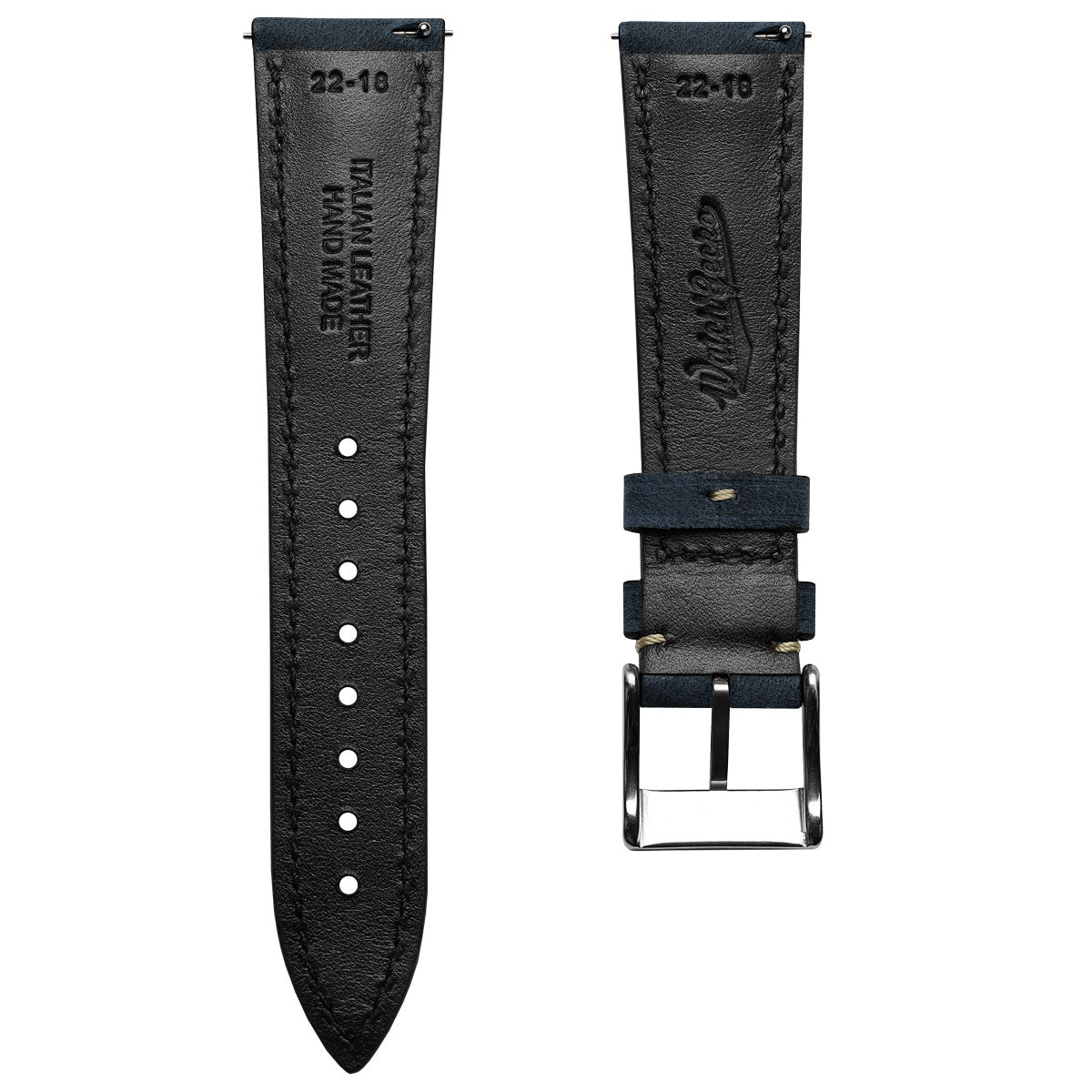 Original Highley Padded Crazy Horse Italian Leather Watch Strap - Peacock