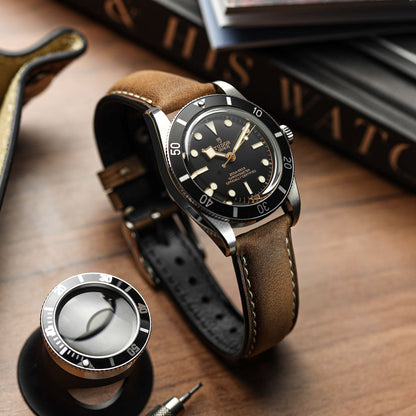 Original Highley Padded Crazy Horse Italian Leather Watch Strap - Gold