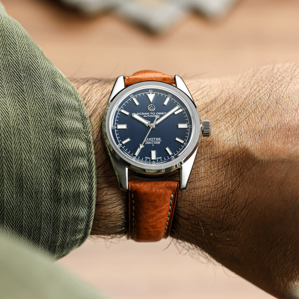 Highley Padded Minerva Italian Leather Watch Strap - Coral