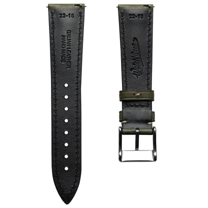 Original Highley Padded Minerva Italian Leather Watch Strap - Olive Green