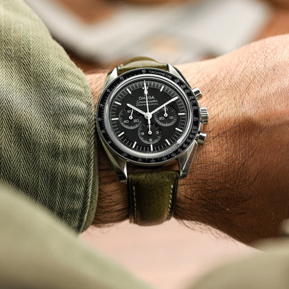 Original Highley Padded Minerva Italian Leather Watch Strap - Olive Green