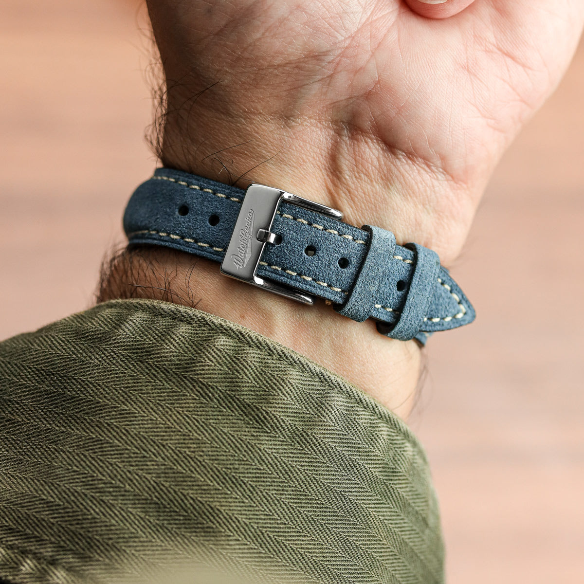 Original Highley Padded Suede Italian Leather Watch Strap - Anthracite