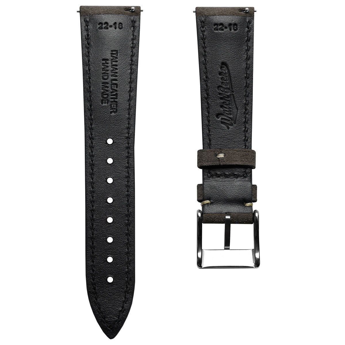 Original Highley Padded Suede Italian Leather Watch Strap - Ebano