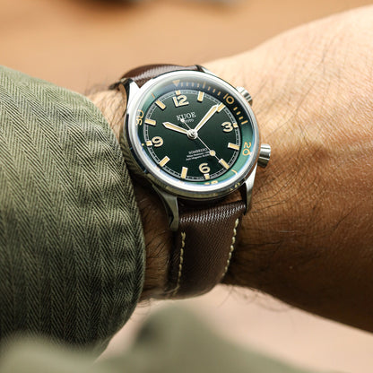 Original Highley Padded Denim Italian Leather Watch Strap - Grey