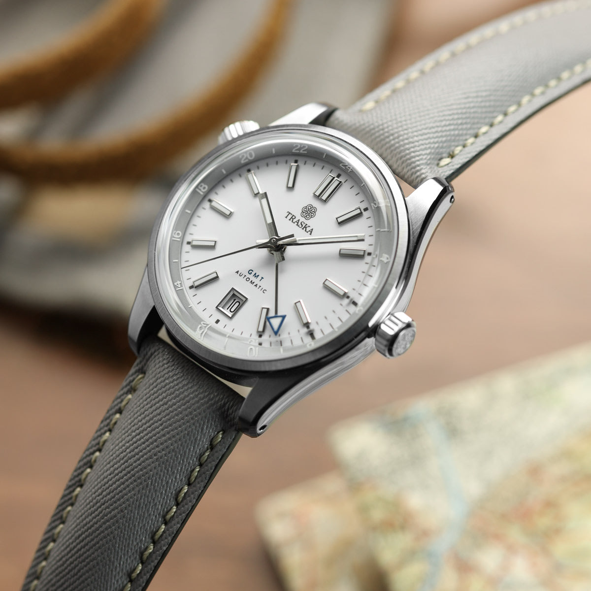 Original Highley Padded Denim Italian Leather Watch Strap - Brown