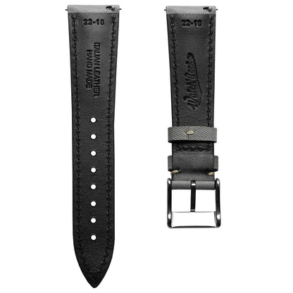 Original Highley Padded Denim Italian Leather Watch Strap - Grey