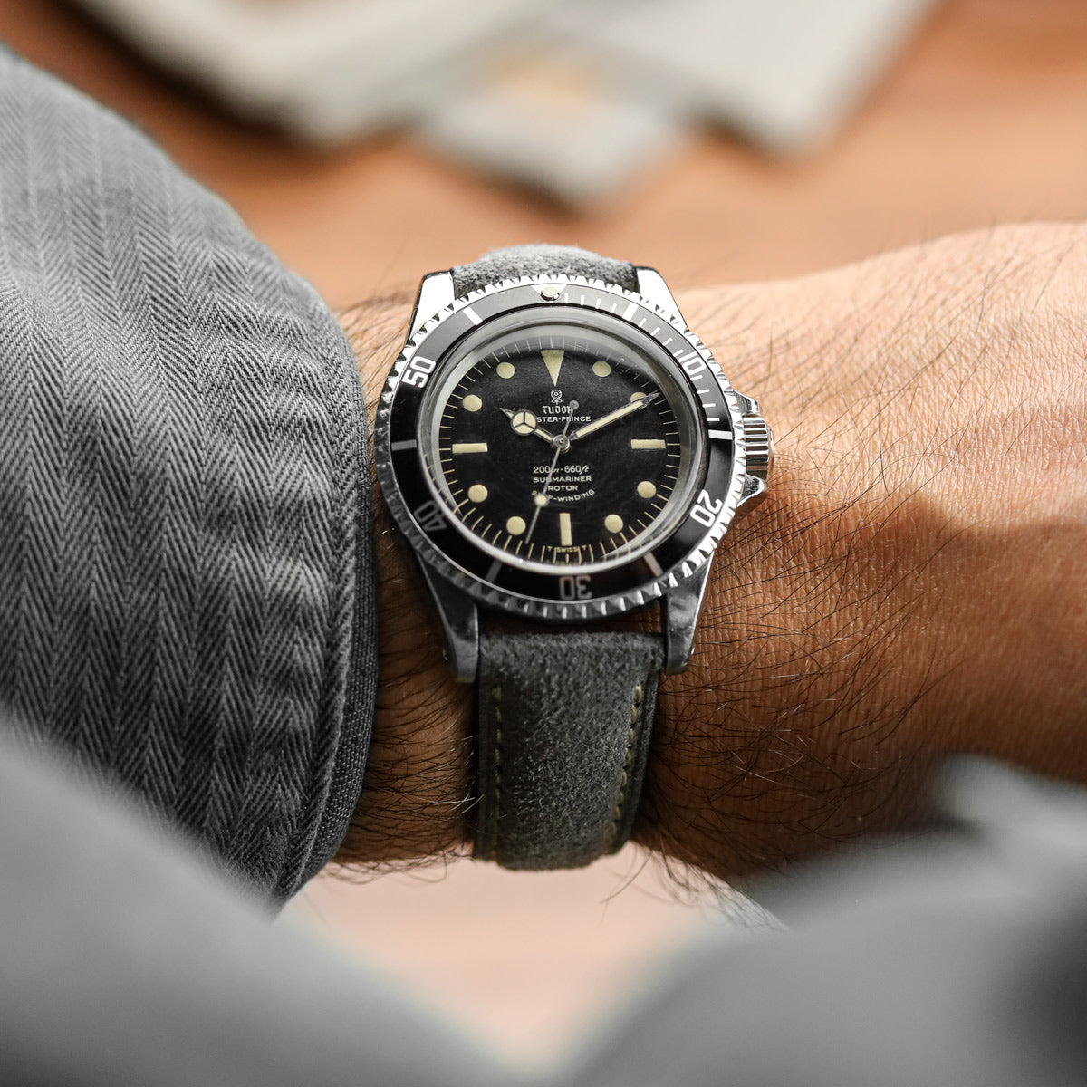 Original Highley Padded Suede Italian Leather Watch Strap - Anthracite