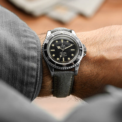 Original Highley Padded Suede Italian Leather Watch Strap - Anthracite