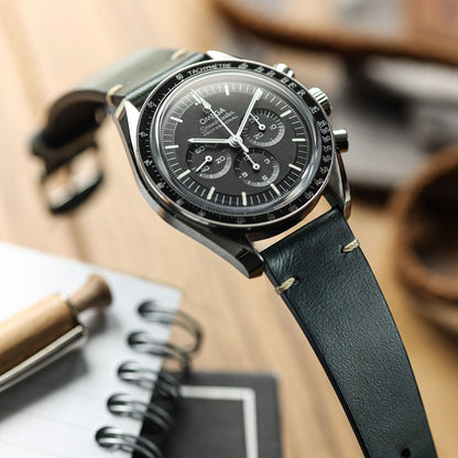 Genuine Horween Chromexcel® V-Stitch Leather Watch Strap - Chromexcel Seaweed Green